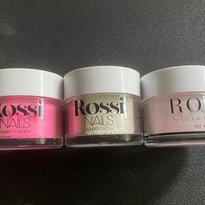 RossiNails Glam Powder Set - Pink, Gold, Cream Nail Dipping Powder’s Brand New.